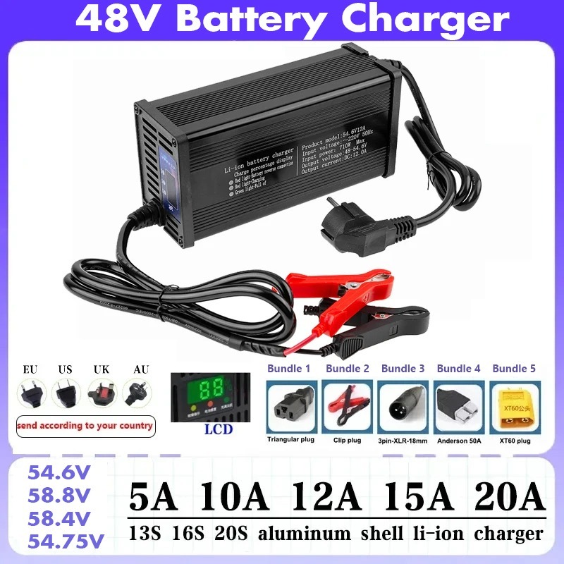 High-power 48V 5A 8A 10A 12A 1 - 84V 20A Smart Charger review and price